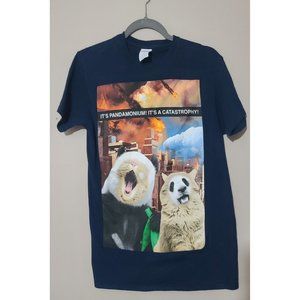 Panadamonium Catastrophy Cat Panda Small T-Shirt Kitty Kitten Funny Satire